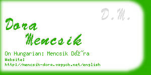 dora mencsik business card